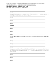 Form DFPI-CDDTL2020 Application for a License Under the California Deferred Deposit Transaction Law - Long Form - California, Page 4