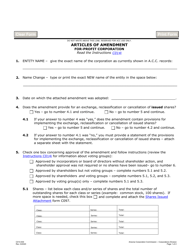 Form C014.004 Articles of Amendment for-Profit Corporation - Arizona