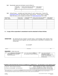 Form C014.004 Articles of Amendment for-Profit Corporation - Arizona, Page 2