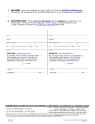 Form C011.005 Articles of Incorporation - Nonprofit Corporation - Arizona, Page 3