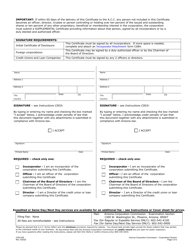 Form C003.005 Certificate of Disclosure - Arizona, Page 2