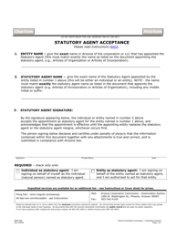 Form M002 &quot;Statutory Agent Acceptance&quot; - Arizona