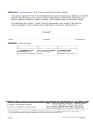 Form C016 Corporation Statement of Change of Known Place of Business Address, Principal Office Address, or Statutory Agent - Arizona, Page 3