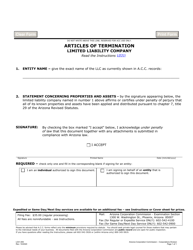 Form L031 &quot;Articles of Termination - Limited Liability Company&quot; - Arizona