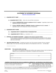 Form M080 &quot;Statement of Interest Exchange&quot; - Arizona