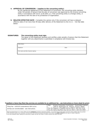 Form M085 Statement of Conversion - Arizona, Page 2