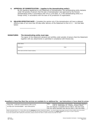 Form M090 Statement of Domestication - Arizona, Page 2