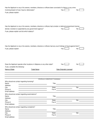 Deferred Presentment Original License Application - Alabama, Page 2