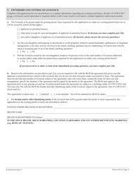 BLM Form 4130-1B Grazing Application Supplemental Information, Page 2