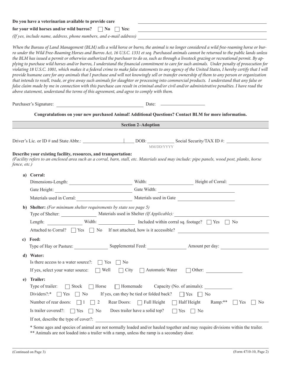 BLM Form 4710-10 - Fill Out, Sign Online and Download Fillable PDF ...