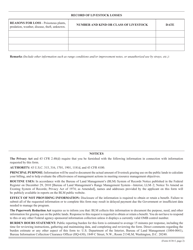 BLM Form 4130-5 Actual Grazing Use Report, Page 2