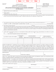 BLM Form 4130-4 &quot;Application for Exchange-Of-Use Grazing Agreement&quot;
