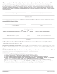 BLM Form 4710-24 Facility Certification Form, Page 2