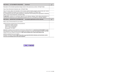 Form OL318 C Autonomous Vehicle Form Ol 318 Driverless Testing Permit Checklist - California, Page 2
