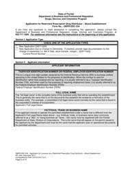 Form DBPR-DDC-234 &quot;Application for a Restricted Prescription Drug Distributor - Blood Establishment&quot; - Florida, Page 2