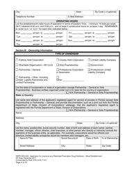 Form DBPR-DDC-234 &quot;Application for a Restricted Prescription Drug Distributor - Blood Establishment&quot; - Florida, Page 4