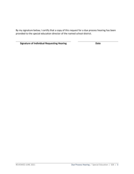 Due Process Hearing Request Form - Idaho, Page 3