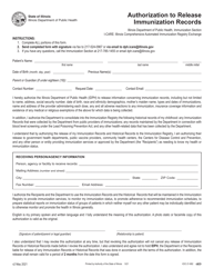 Document preview: Authorization to Release Immunization Records - Illinois