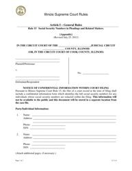 Document preview: Notice of Confidential Information Within Court Filing - Illinois