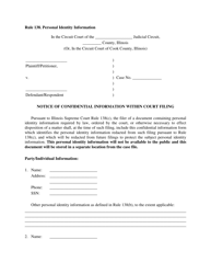 Document preview: Personal Identity Information - Rule 138 - Illinois