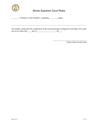 Certificate of Record on Appeal - Rule 324 - Illinois, Page 2