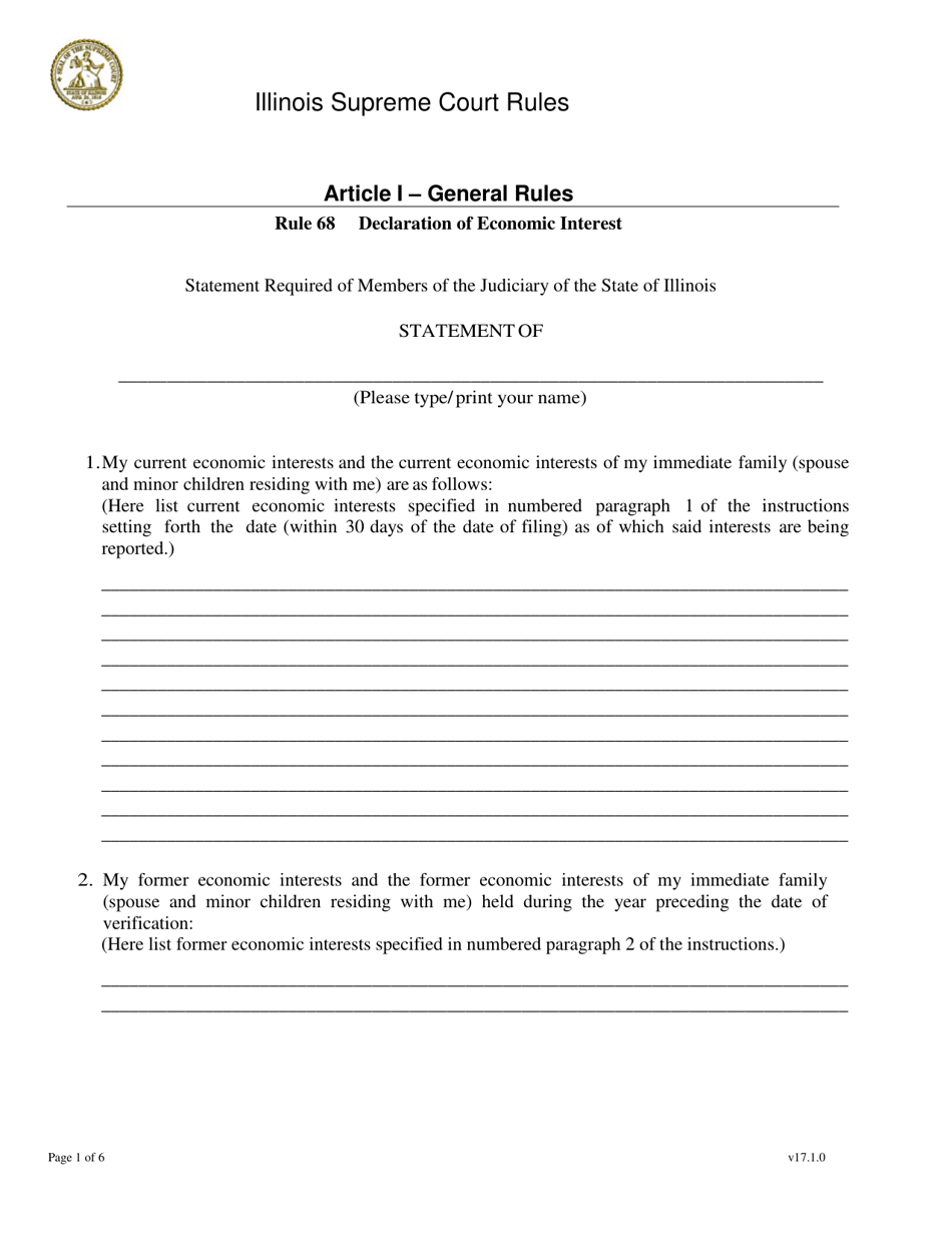 Statement Required of Members of the Judiciary of the State of Illinois - Illinois, Page 1