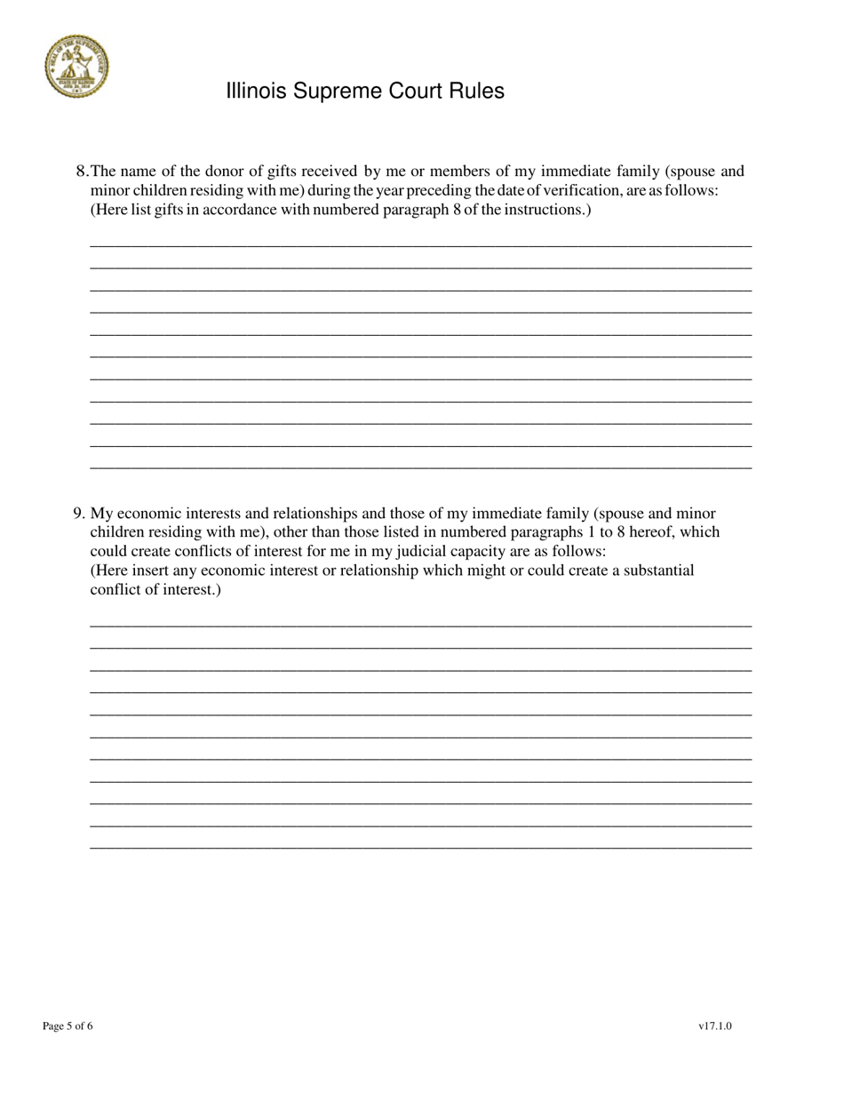 Statement Required of Members of the Judiciary of the State of Illinois - Illinois, Page 5