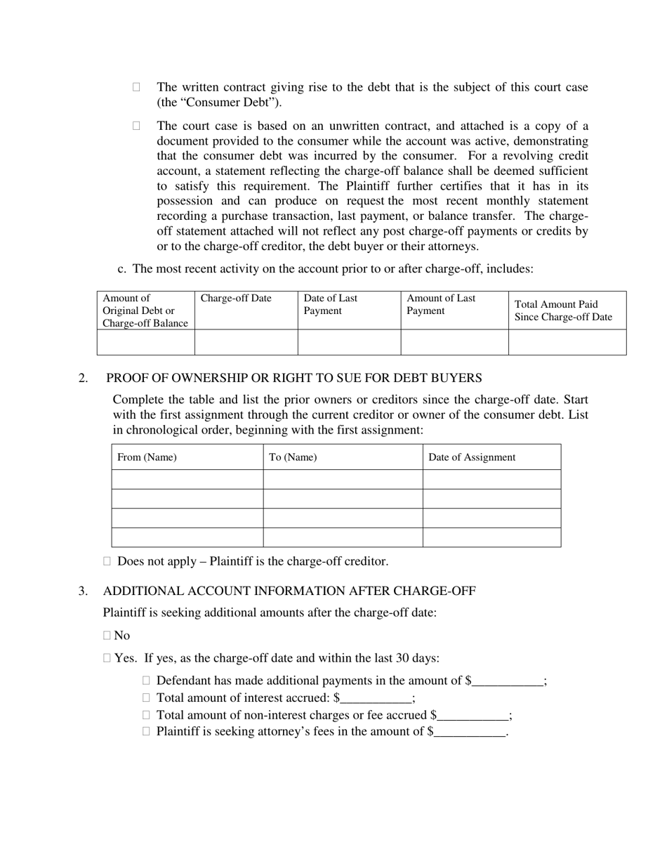 Complaint in Credit Card or Debt Buyer Collection Actions - Illinois, Page 2