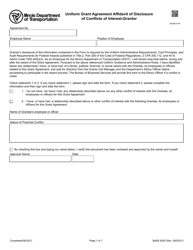 Document preview: Form BoBS2830 Uniform Grant Agreement Affidavit of Disclosure of Conflicts of Interest-Grantor - Illinois