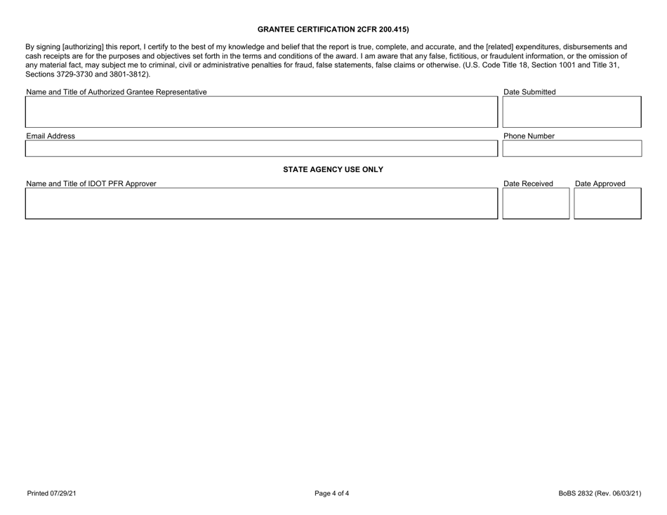 Form BoBS2832 Periodic Reporting - Illinois, Page 4