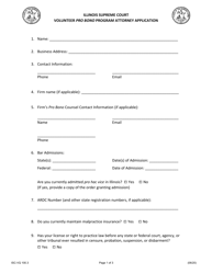 Document preview: Form ISC-VQ100.3 Volunteer Pro Bono Program Attorney Application - Illinois