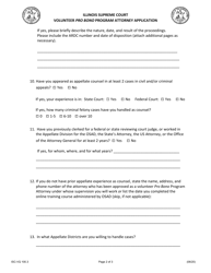 Form ISC-VQ100.3 Volunteer Pro Bono Program Attorney Application - Illinois, Page 2