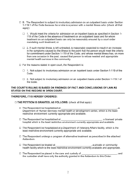 Order for Involuntary Admission - Illinois, Page 2