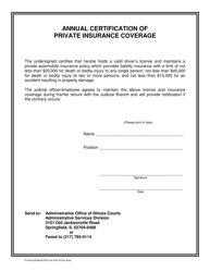 Document preview: Annual Certification of Private Insurance Coverage - Illinois