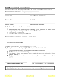 Law Student Application for Temporary Licensure Under Illinois Supreme Court Rule 711 - Illinois, Page 2