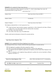 Law School Graduate Application for Temporary Licensure Under Illinois Supreme Court Rule 711 - Illinois, Page 2