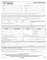 Form MV-901A &quot;Notice of Lien and Sale&quot; - New York