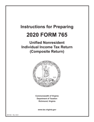 Instructions for Form 765 Unified Nonresident Individual Income Tax Return (Composite Return) - Virginia, Page 2