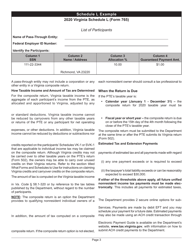 Instructions for Form 765 Unified Nonresident Individual Income Tax Return (Composite Return) - Virginia, Page 5