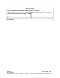 Form P-325 Request to Start Informal Probate and Appoint a Personal Representative When There Is No Will - Alaska, Page 4