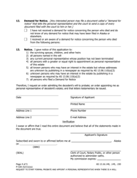 Form P-320 Request to Start Formal Probate and Appoint a Personal Representative When There Is a Will - Alaska, Page 4
