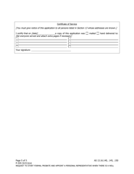 Form P-320 Request to Start Formal Probate and Appoint a Personal Representative When There Is a Will - Alaska, Page 5