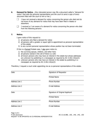 Form P-333 Request to Be Appointed as Co-personal Representative - Alaska, Page 2