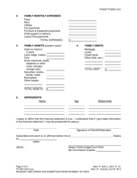 Form TF-920 Request for Exemption From Payment of Fees - Alaska, Page 2