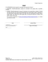 Form TF-920 Request for Exemption From Payment of Fees - Alaska, Page 3