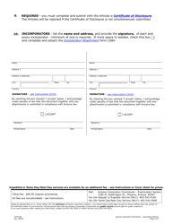 Form C010 Articles of Incorporation - for-Profit or Professional Corporation - Arizona, Page 3