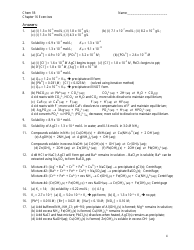 Solubility and Complex Equilibria Worksheet With Answer Key - Chemistry 1b, Siraj Omar, Berkeley City College, Page 4