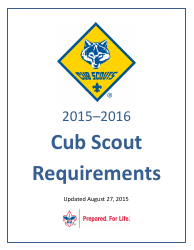 Document preview: 2015-2016 Cub Scout Requirements - Boy Scouts of America
