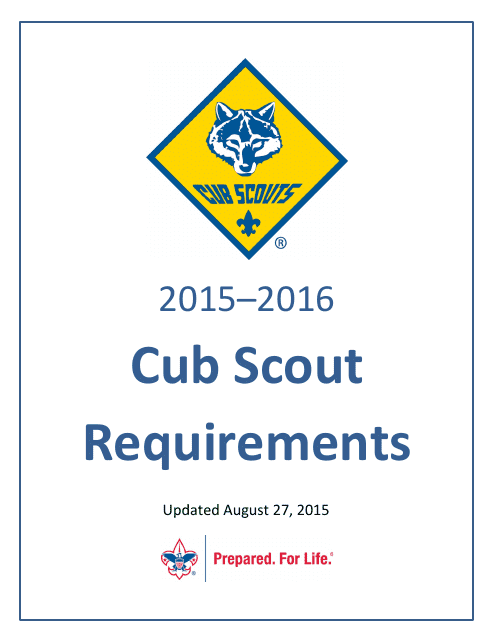 2015-2016 Cub Scout Requirements - Boy Scouts of America document image