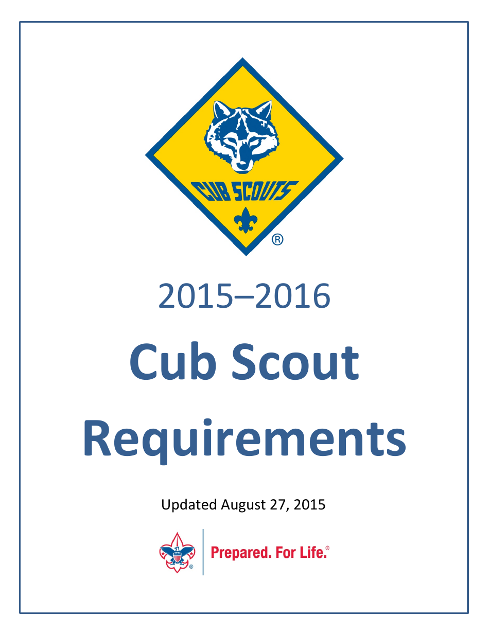 2015-2016 Cub Scout Requirements - Boy Scouts of America Download ...